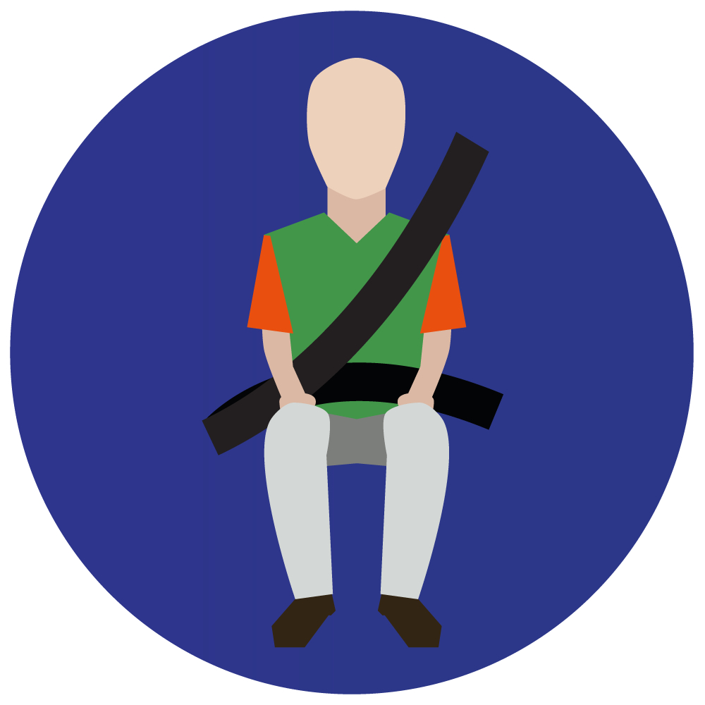 Gebruik gordels en helmen; zitplaats voor passagiers